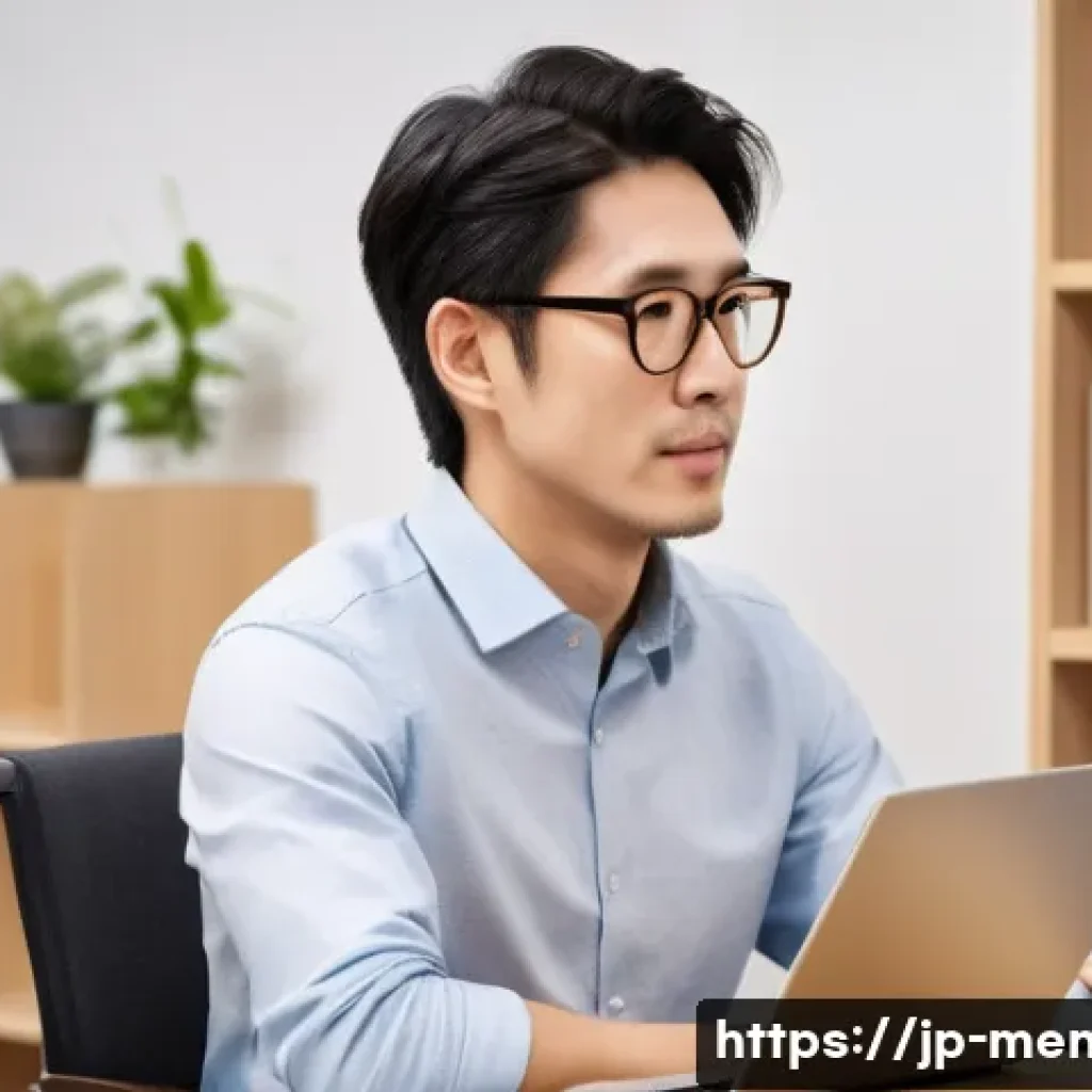 정신건강 분야 자격증 취득 절차 - A professional Japanese mental health counselor in a modern office setting, wearing smart casual att...