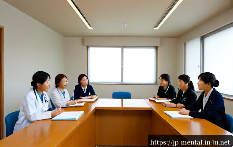 정신건강 실무 교육 과정 - Photorealistic mental health practical training workshop in Japan, a compassionate Japanese instruct...